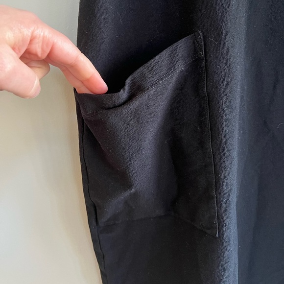 Eileen Fisher Stretch Crepe Crew Neck Short Sleeve Dress with Front Pockets, L - Picture 6 of 8